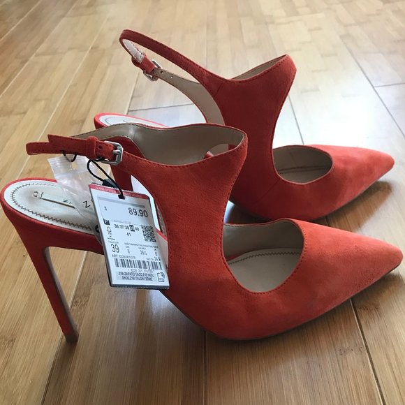Zara Shoes - Zara Basic Collection Leather Sling-back Heel